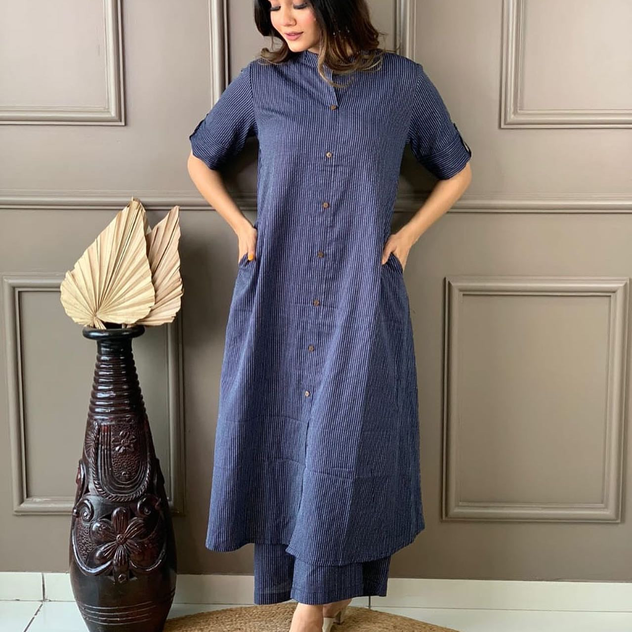 Aline kurti blue with Palazo