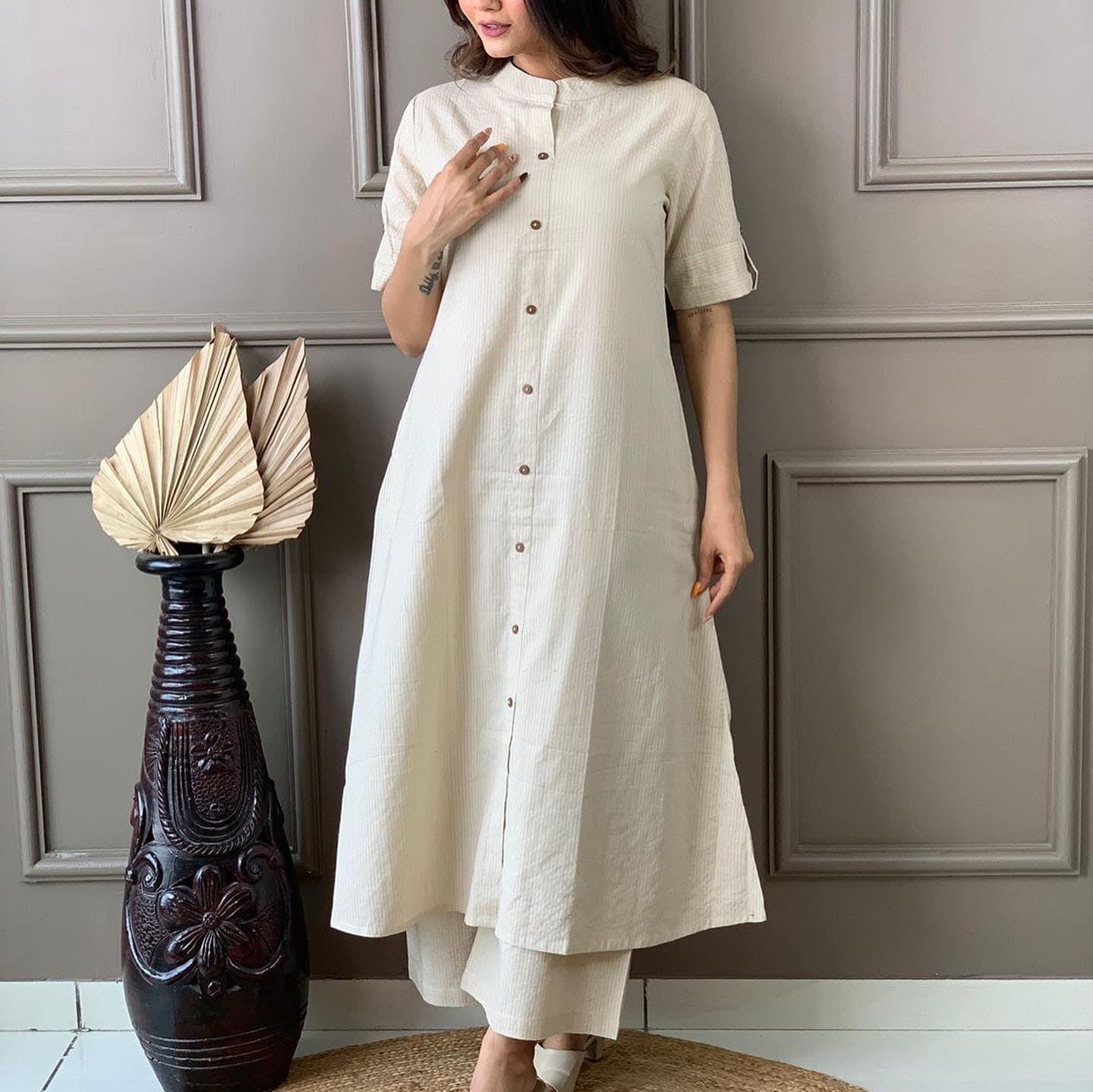 Aline kurti white with Palazo