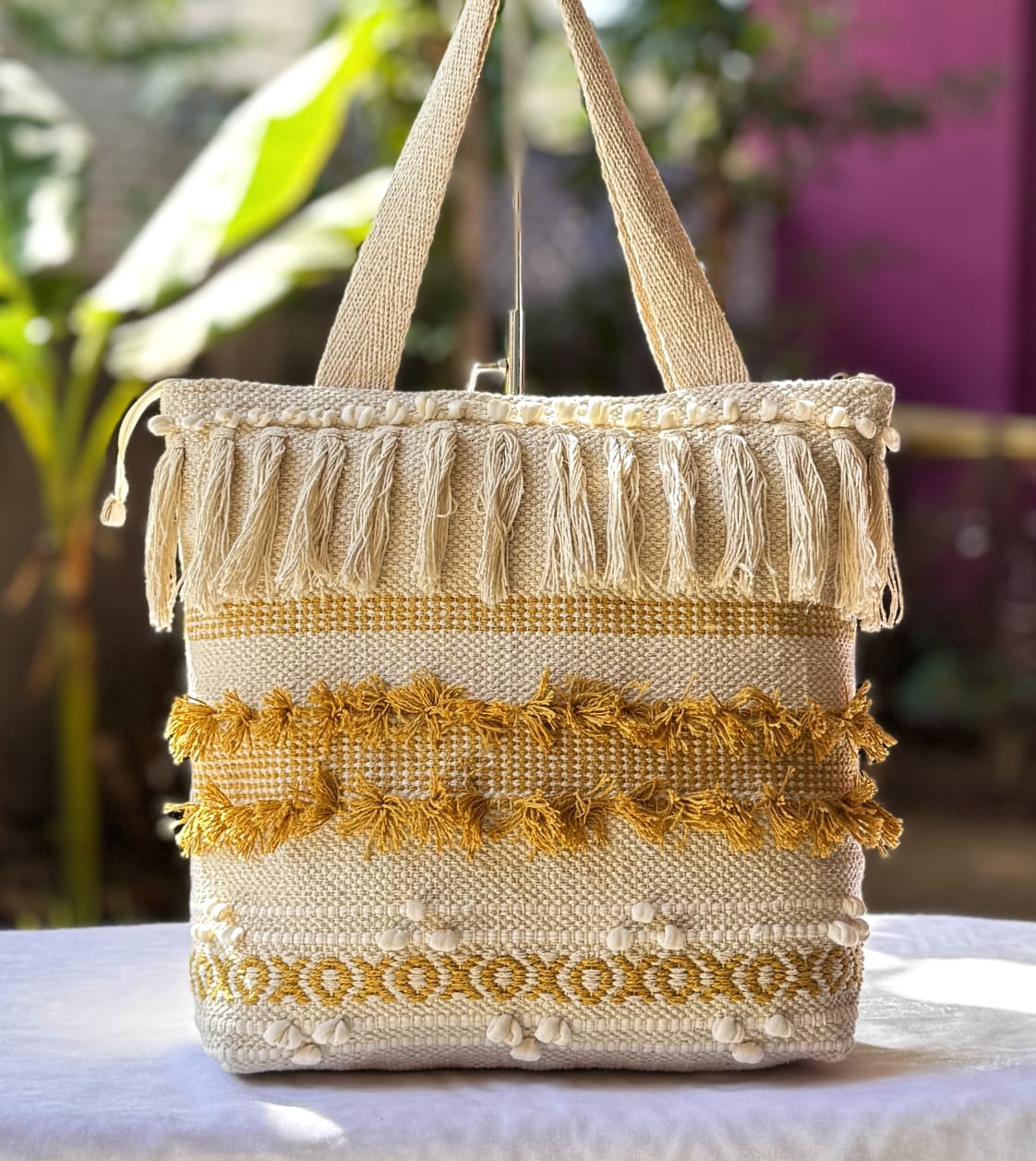 Mustard Mushy Tote Bag