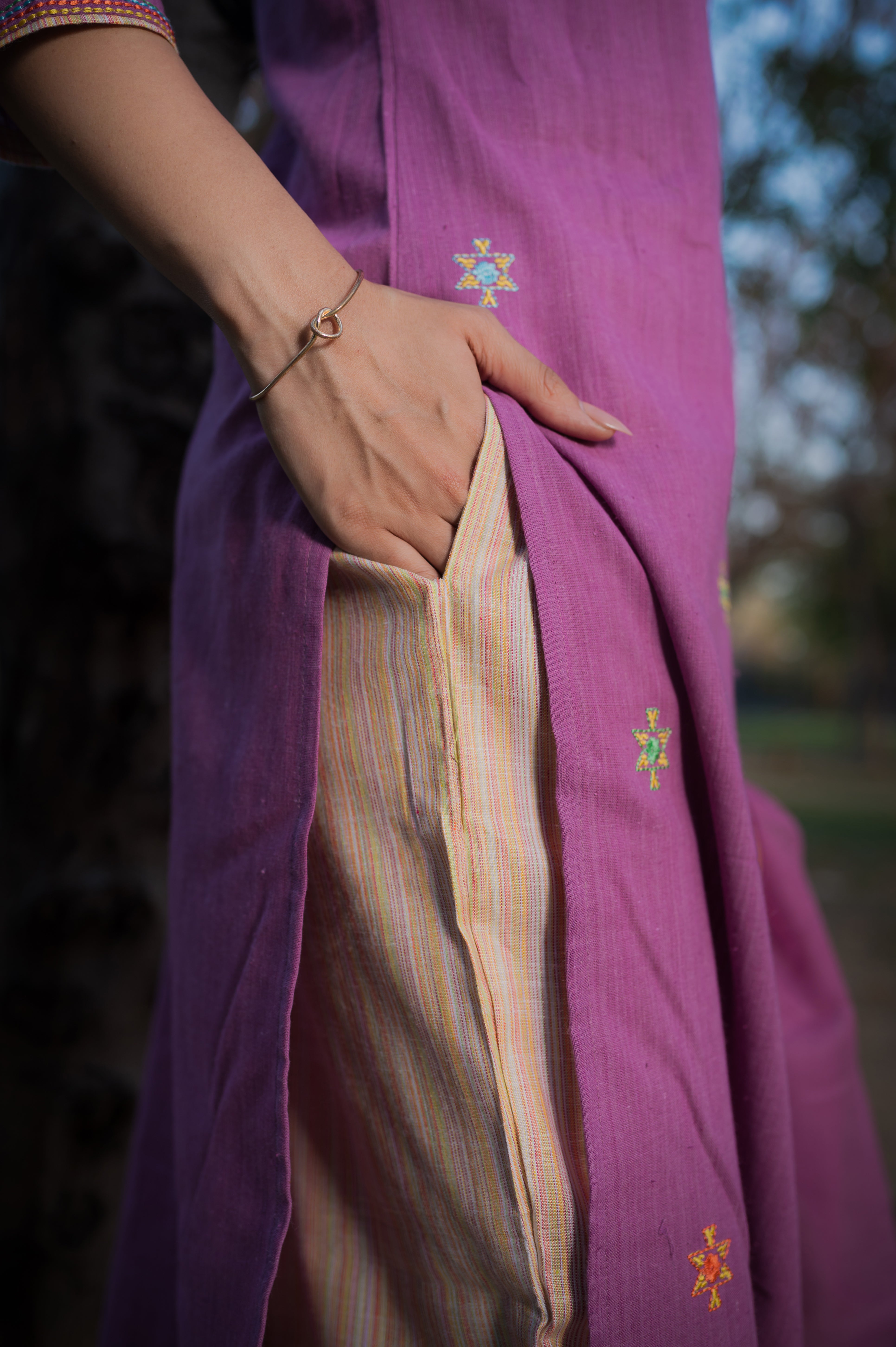 Embroidered Lilac Suit Set