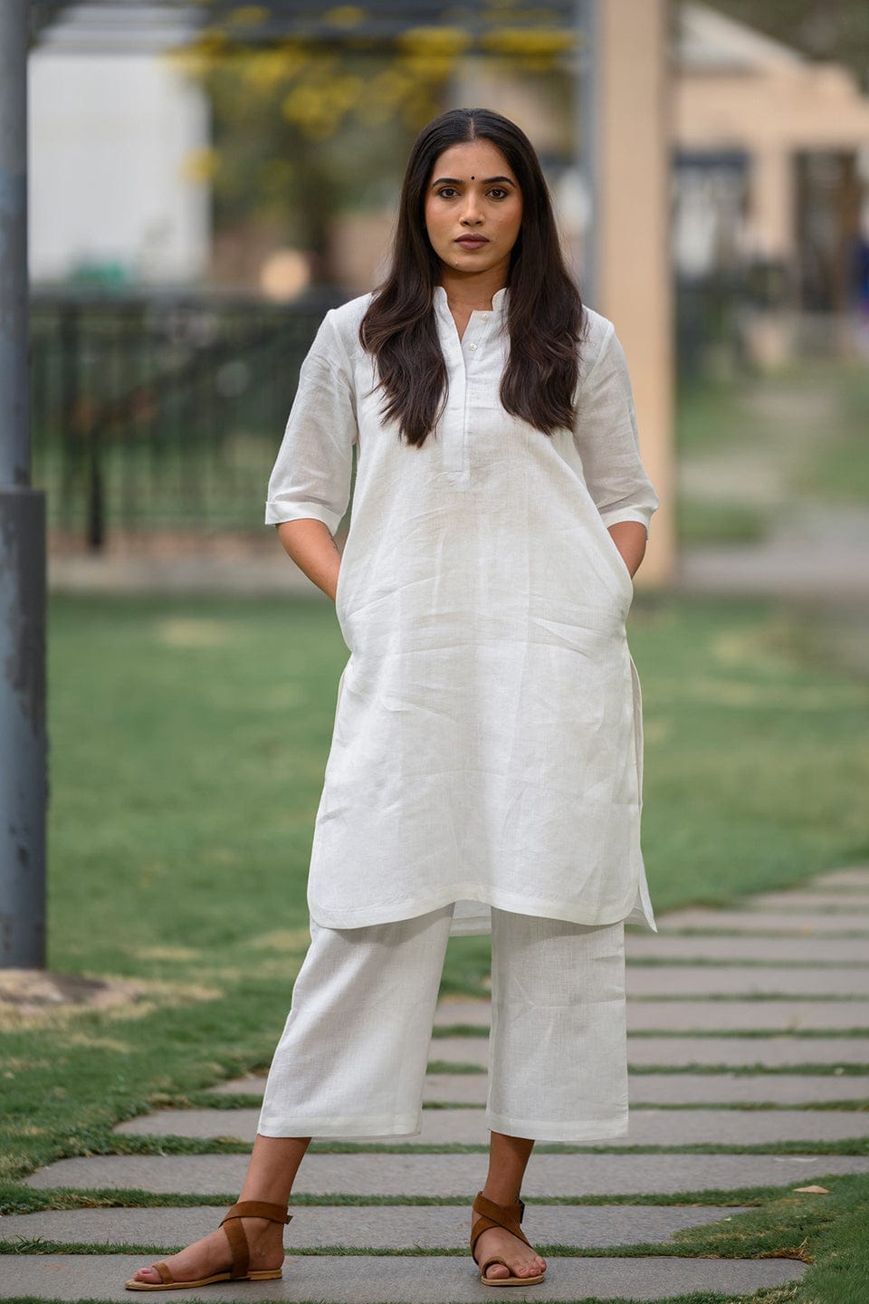 Aline White kurti with Palazzo