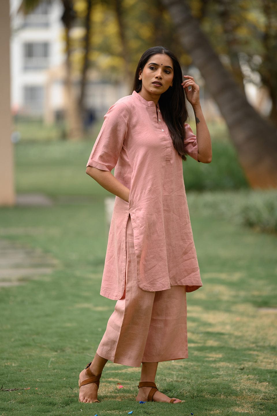 Aline Pink kurti with Palazzo