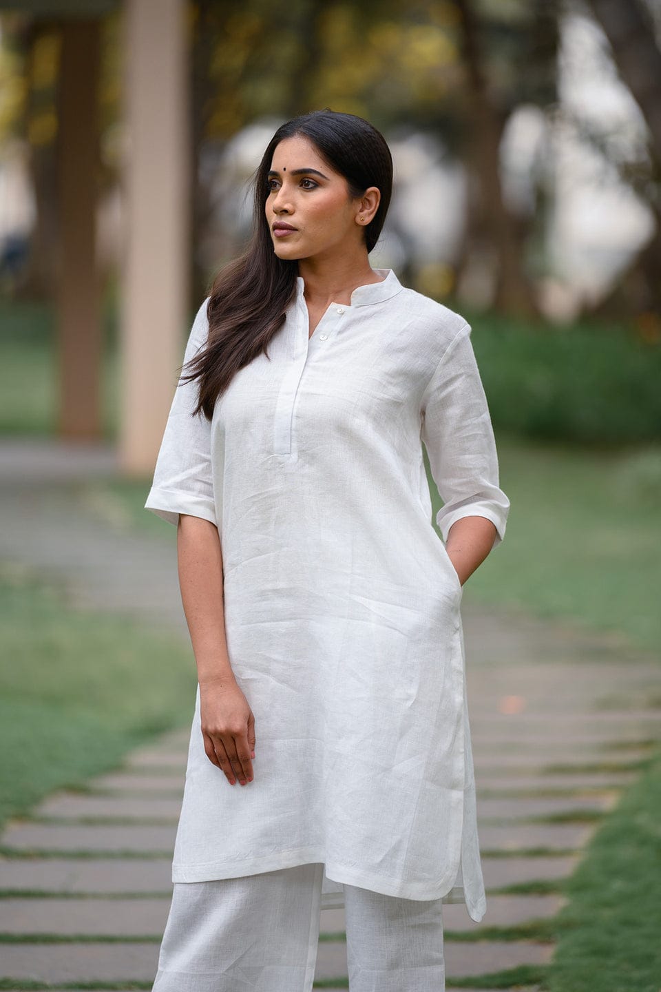 Aline White kurti with Palazzo