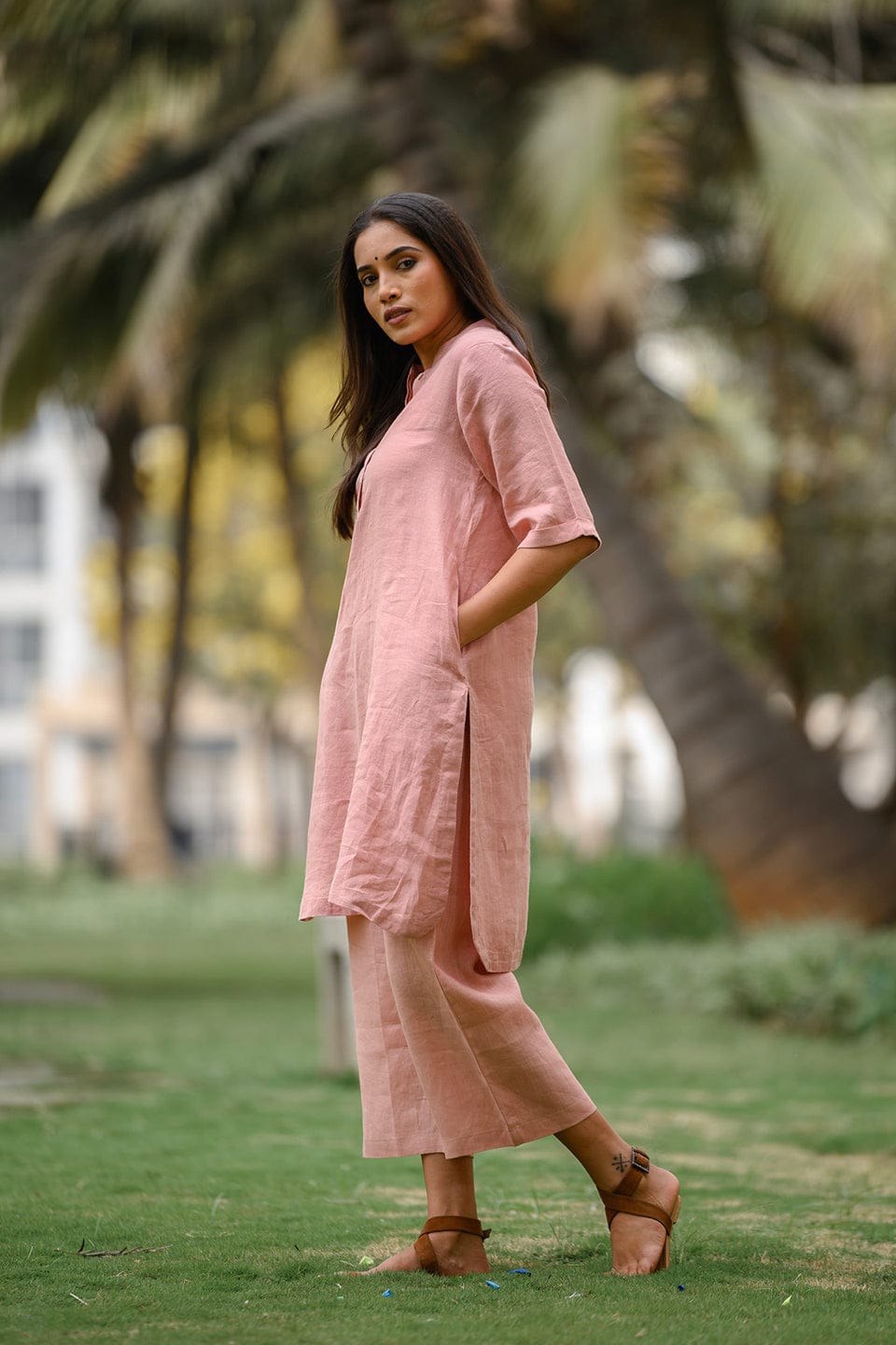 Aline Pink kurti with Palazzo