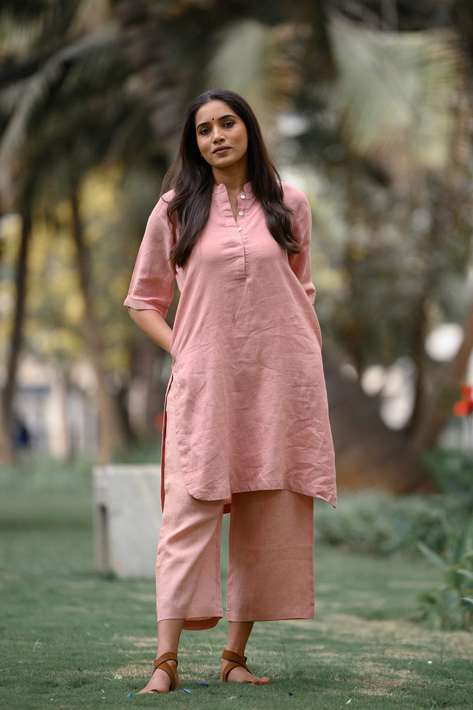 Aline Pink kurti with Palazzo