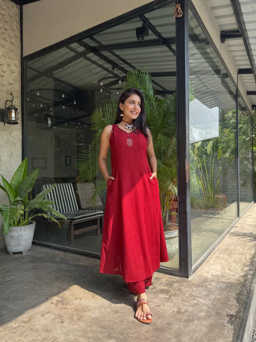 Red Kurti Palazzo