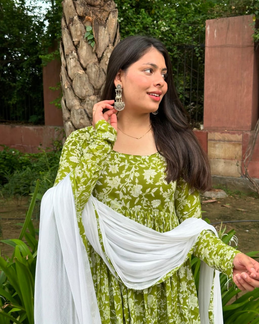 Green Jaipuri Hand block Print Suit