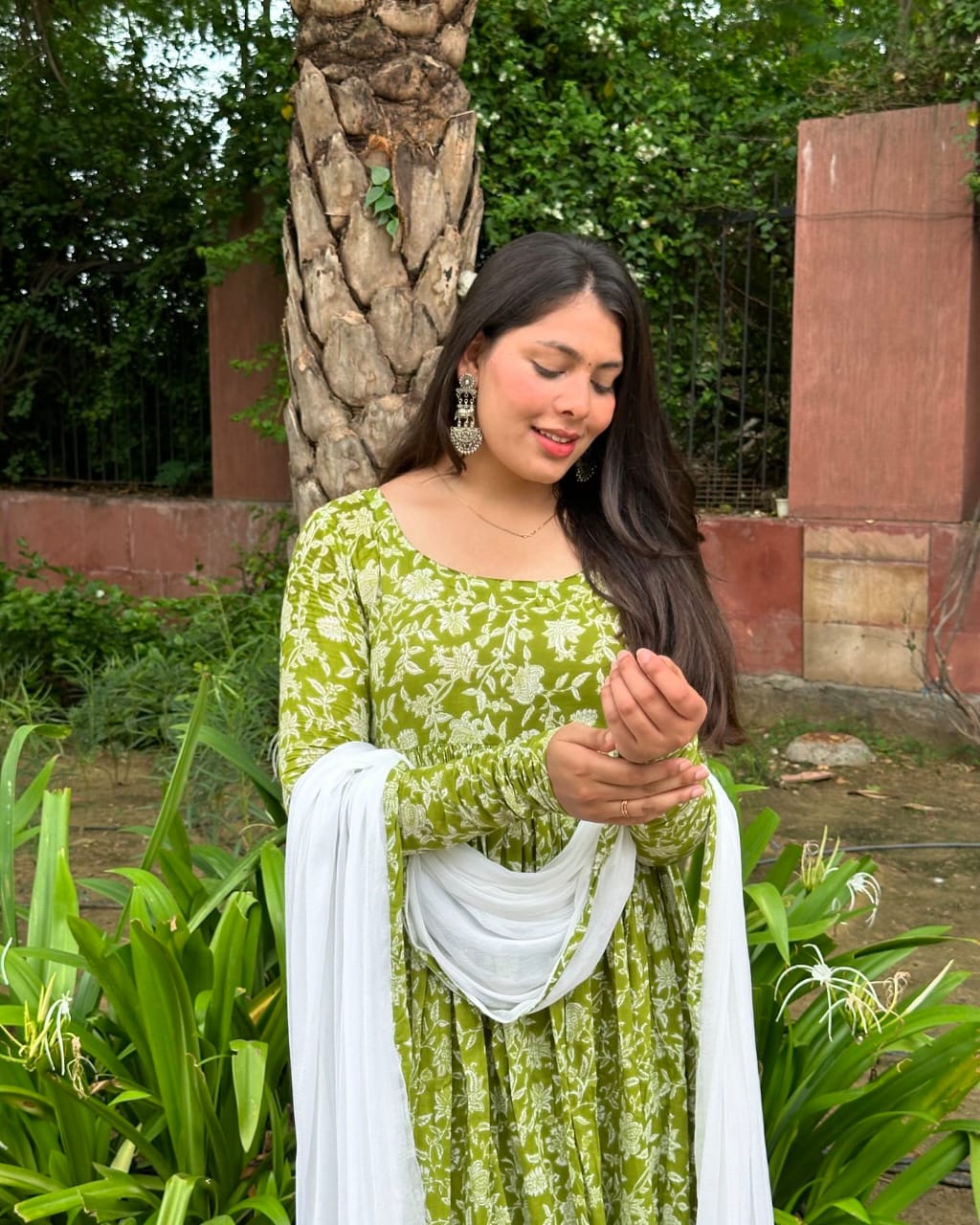 Green Jaipuri Hand block Print Suit