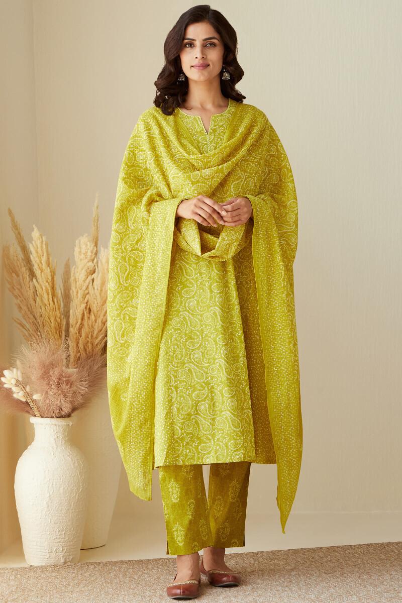 Yellow Cotton Suit Set