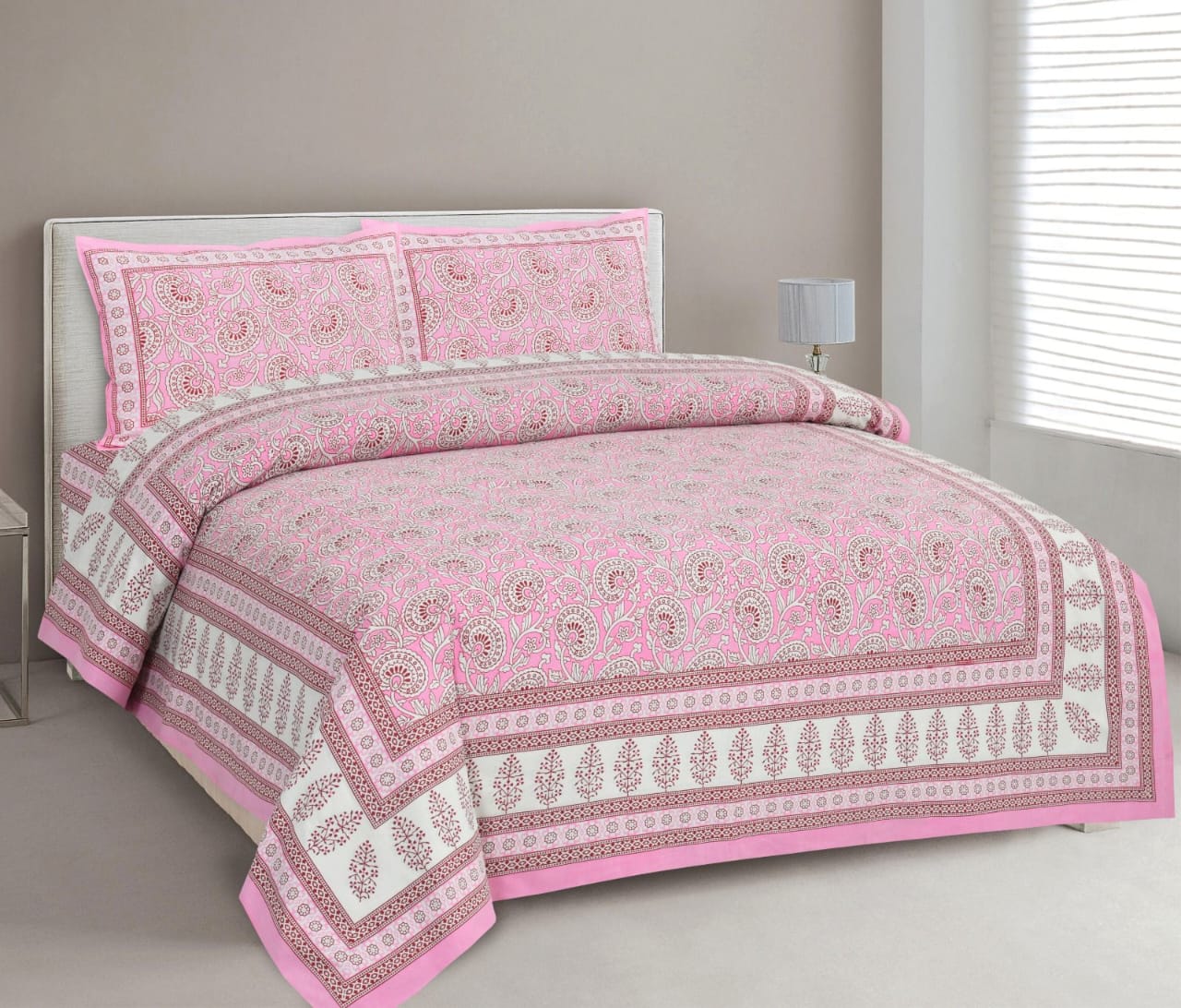 Cotton Pink Bedsheet