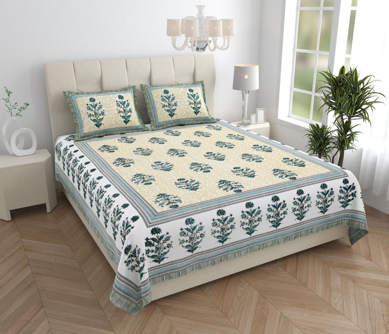 Blue Cotton Bedsheet