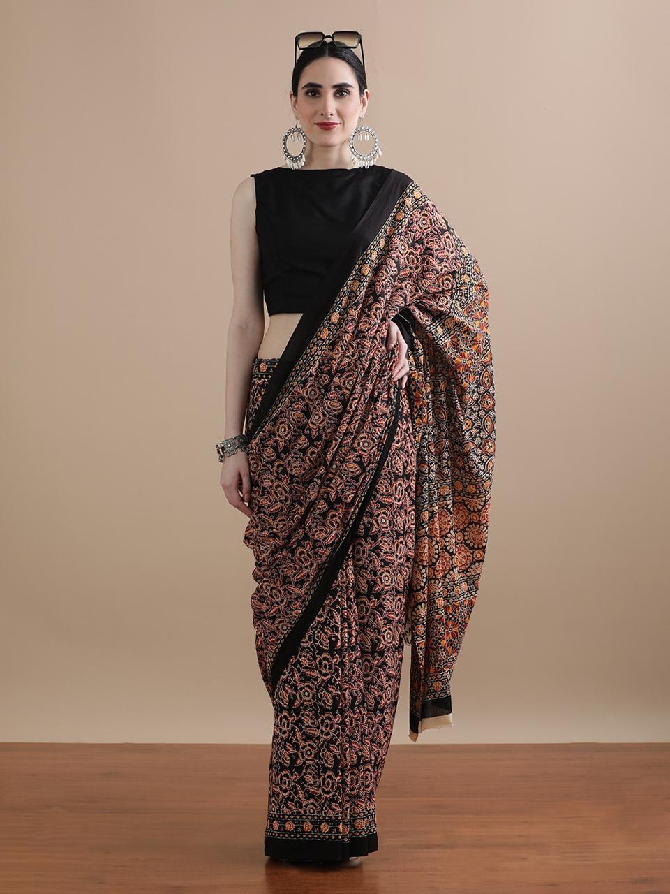 Block Print Cotton Mulmul Sarees