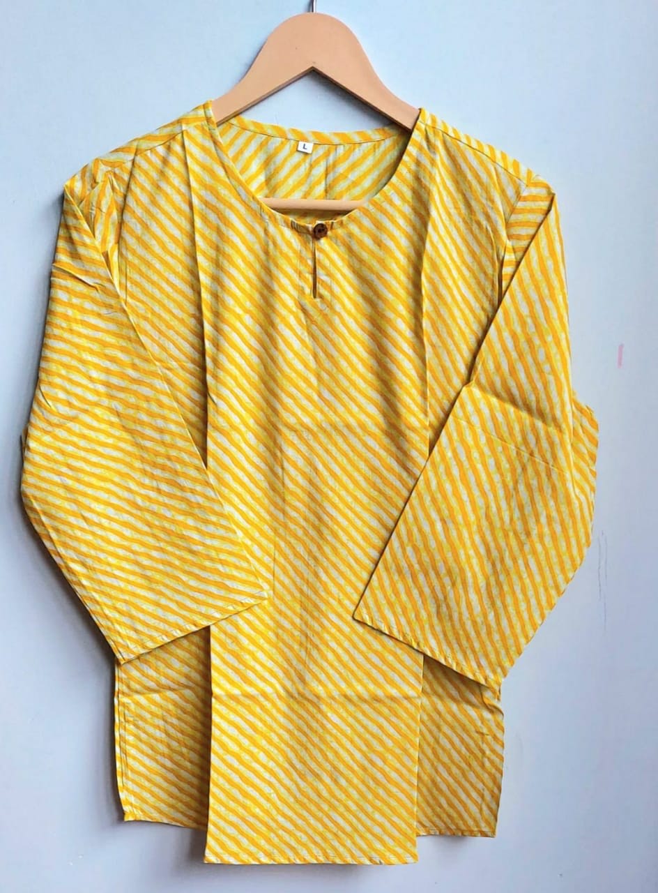 Jaipuri Yellow Kurti