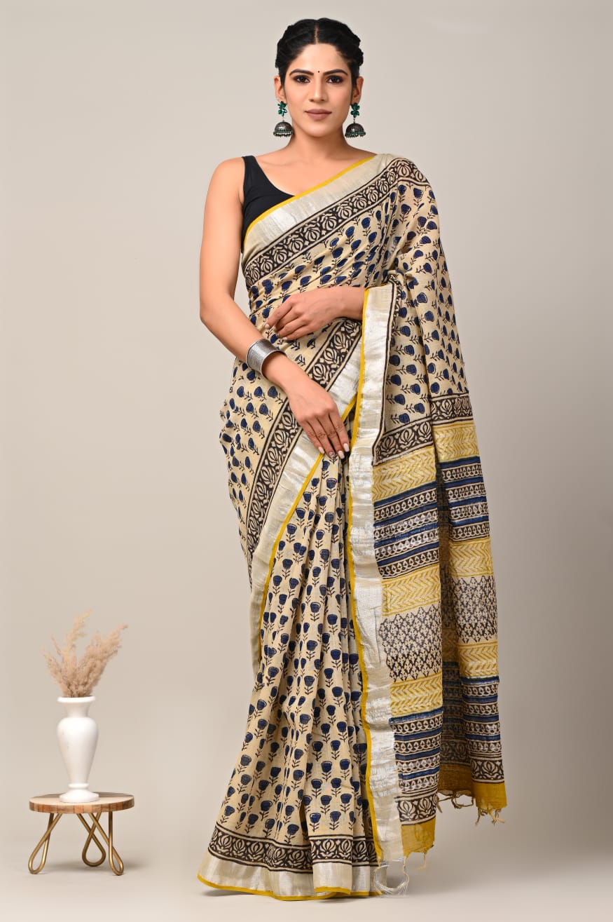 Boho Bagru Print Saree