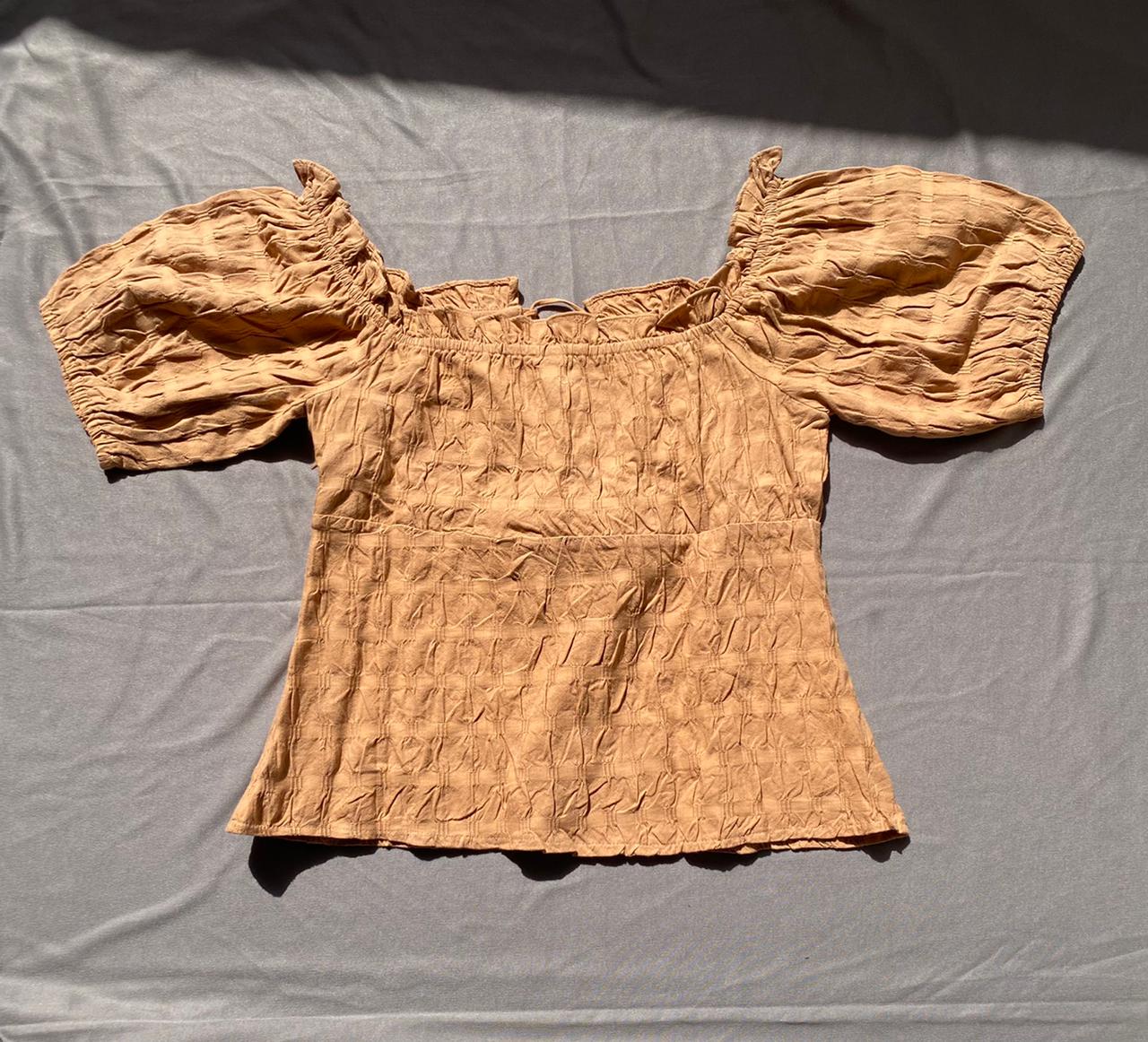 Smocked Brown Top