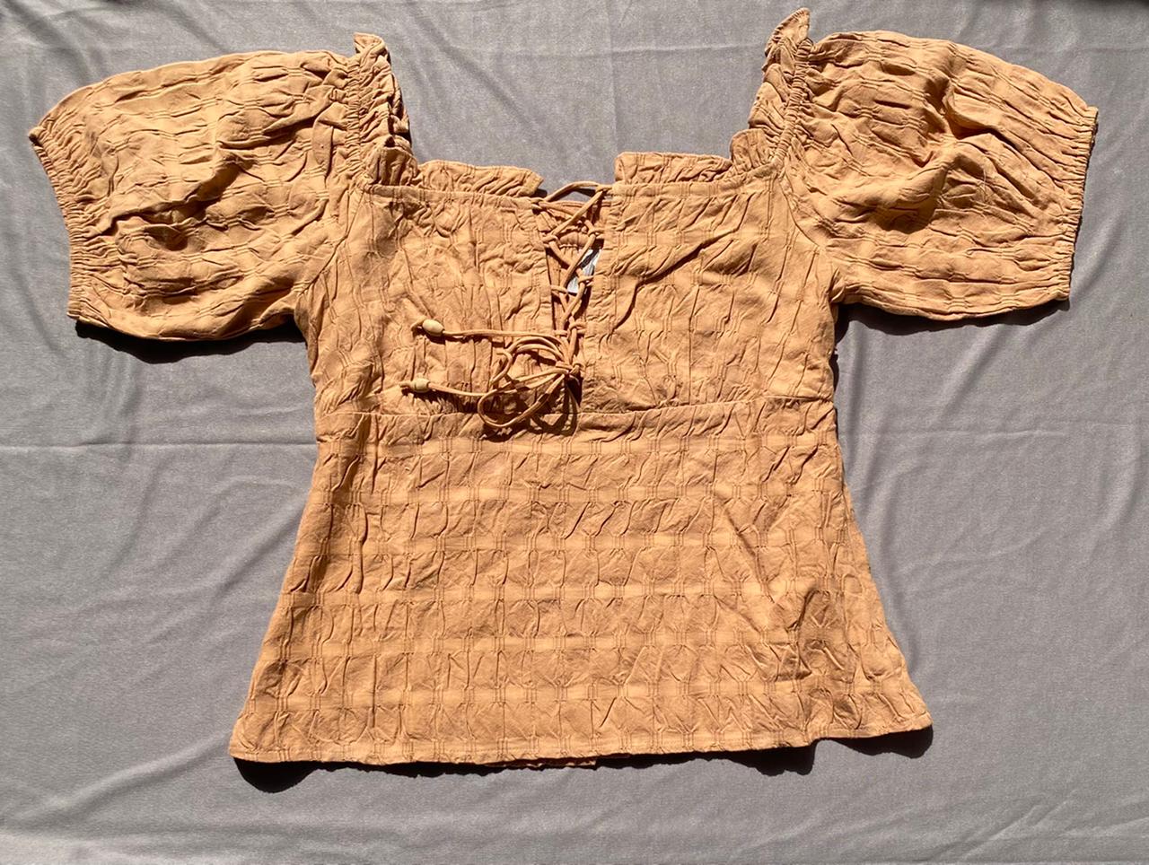 Smocked Brown Top