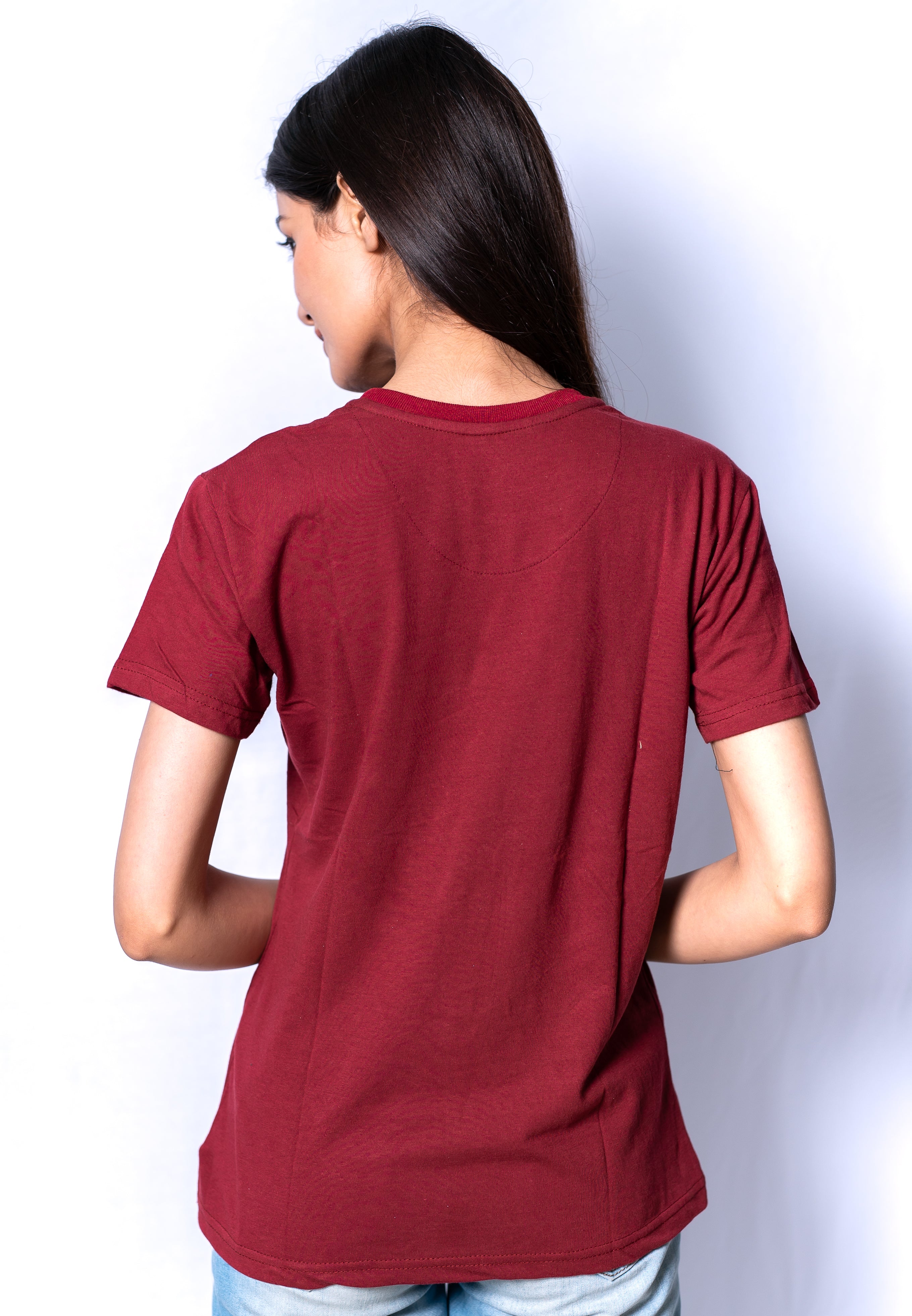 Printed Maroon T-Shirt