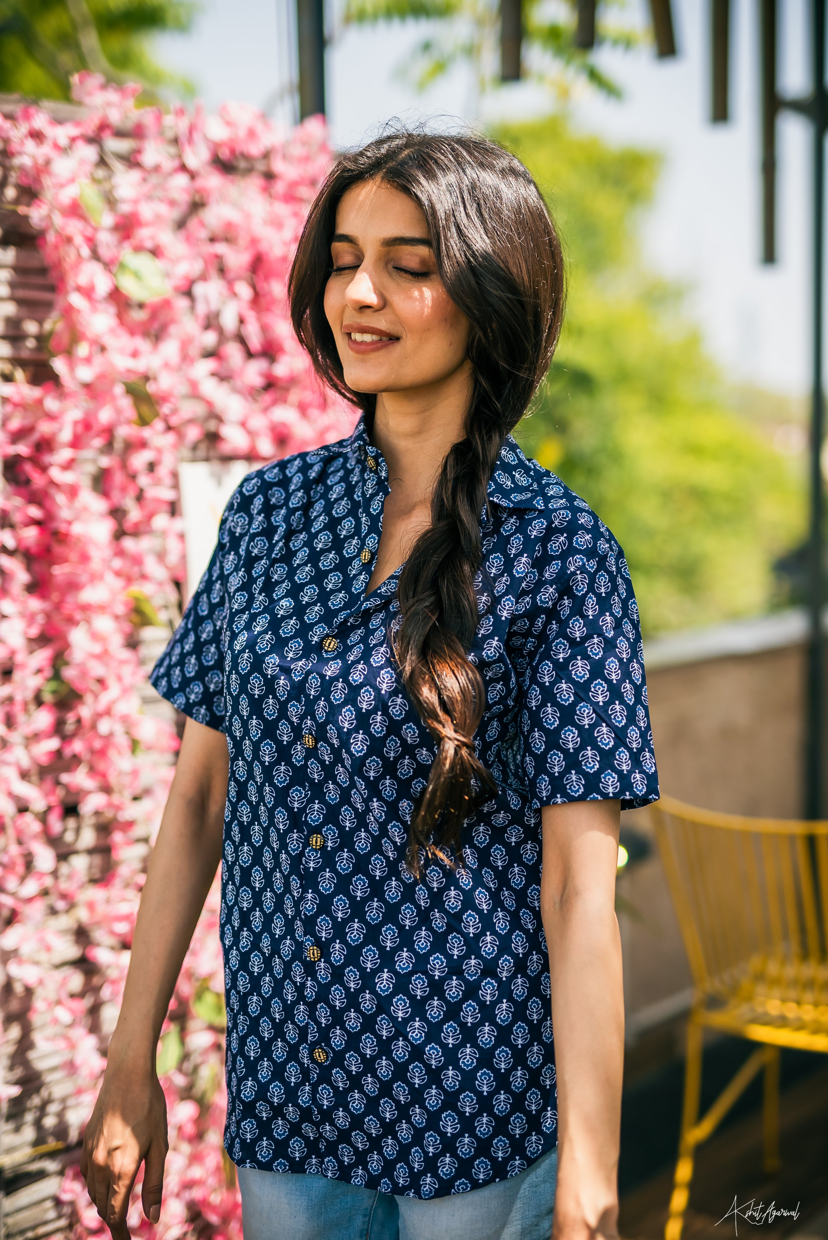 Jaipuri Print Blue Shirt